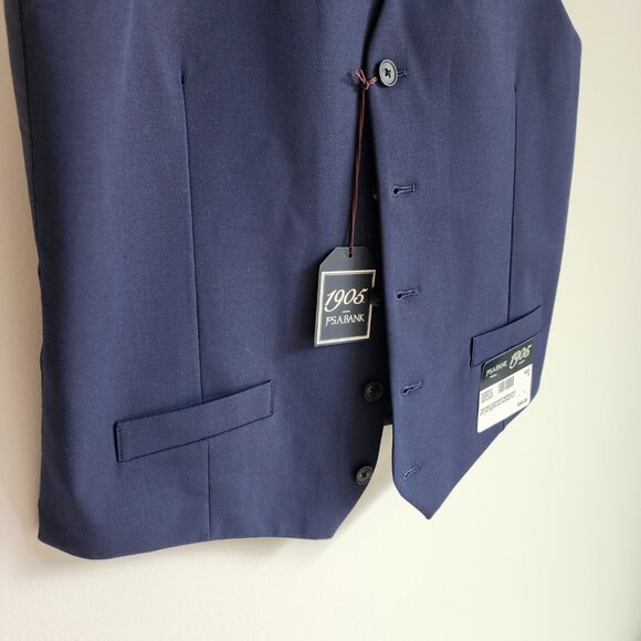 Size 18 Boys Vest Navy Blue Wedding Ringbearer Jos A Bank Kids Polyester Nwt New - Picture 10 of 17